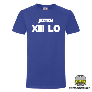 XIII LO koszulka niebieska napis