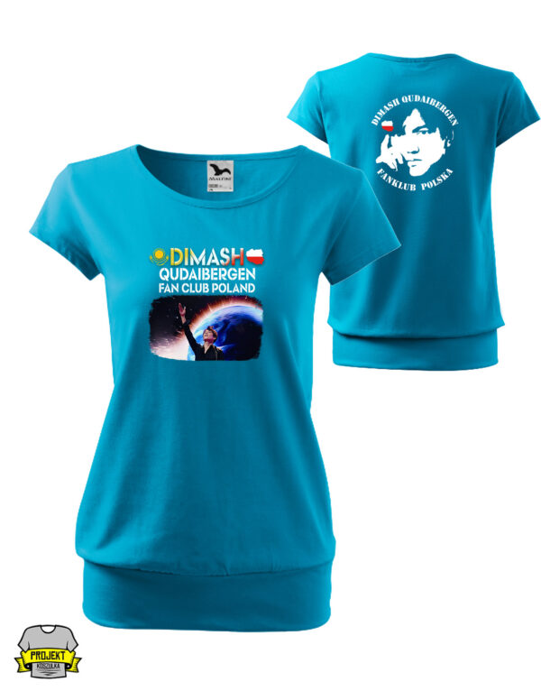 Dimash Qudaibergen fan club women's t-shirt with ribbed neckline koszulka damska ze ściągaczem fanklubu Dimash Qudaibergen