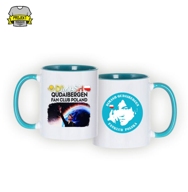 kubek z turkusowym wnętrzem i uchem fanklubu Dimash Qudaibergen kubek z turkusowym wnętrzem i uchem fanklubu Dimash Qudaibergen