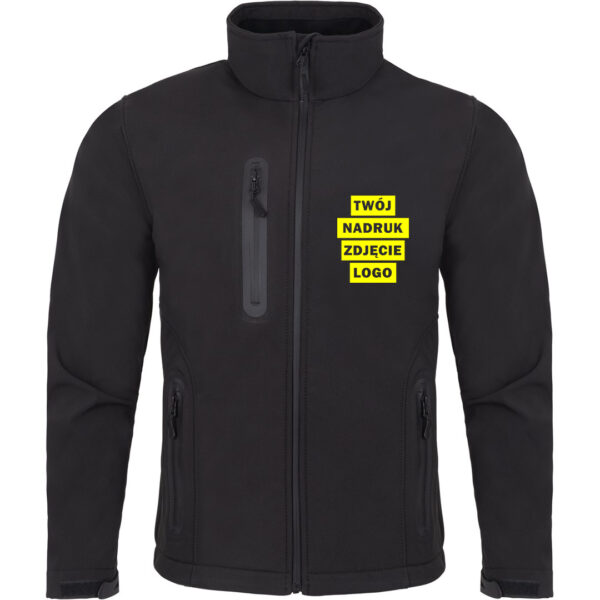 Kurtka softshell wklejane zamki z własnym nadrukiem Kurtka softshell wklejane zamki z własnym nadrukiem