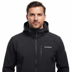 Softshell z kapturem dla ochrony