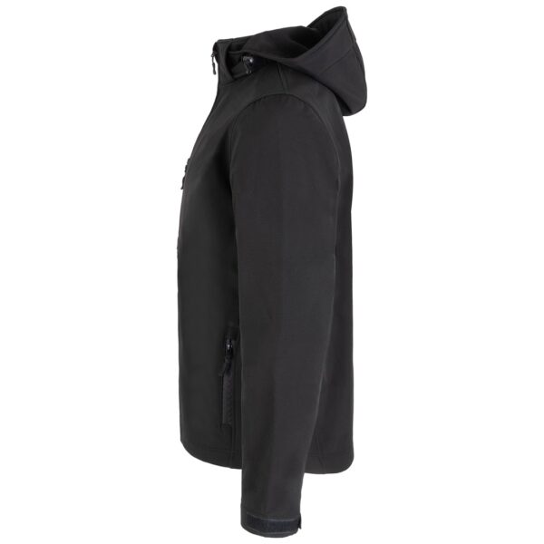 Softshell z kapturem dla ochrony – detal Softshell z kapturem dla ochrony – detal