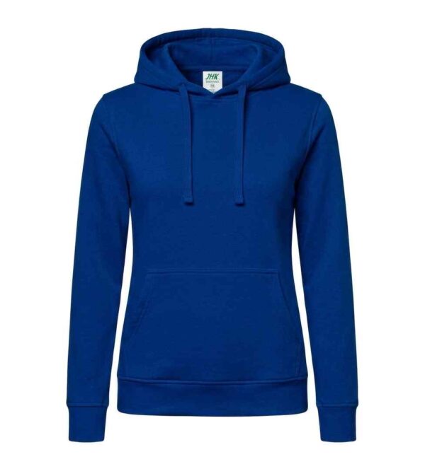 Bluza damska z kapturem kangurka z własnym nadrukiem – niebieski Bluza damska z kapturem kangurka z własnym nadrukiem – niebieski