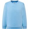 Bluza dziecięca dresowa bez kaptura z własnym nadrukiem – jasno niebieski Bluza dziecięca dresowa bez kaptura z własnym nadrukiem – jasno niebieski