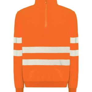 Bluza ostrzegawcza rozpinana z nadrukiem – pomarańczowy jaskrawy