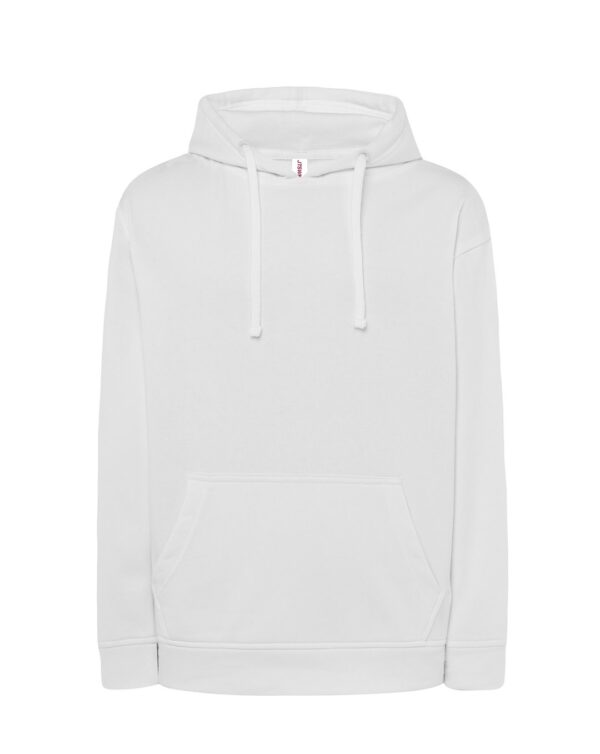 Bluza z kapturem ekonomiczna z własnym nadrukiem – biały Bluza z kapturem ekonomiczna z własnym nadrukiem – biały