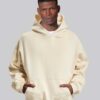 Bluza z kapturem oversize gruba z własnym nadrukiem – kremowy Bluza z kapturem oversize gruba z własnym nadrukiem – kremowy