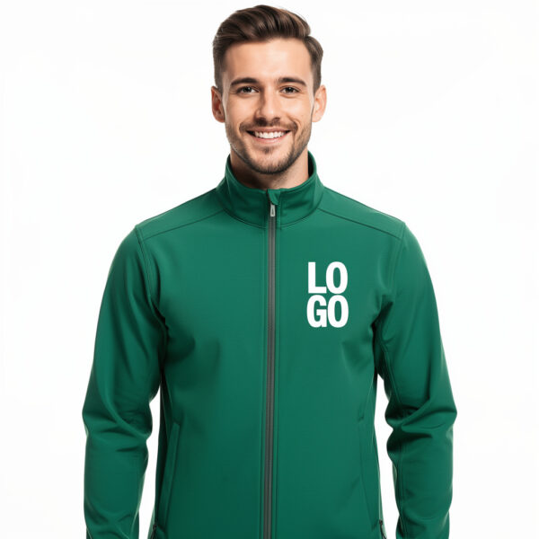 Kurtka softshell na wiatr i deszcz z własnym nadrukiem Kurtka softshell na wiatr i deszcz z własnym nadrukiem