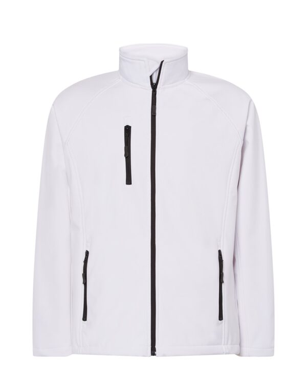 Kurtka softshell na wiatr i deszcz z własnym nadrukiem – biały Kurtka softshell na wiatr i deszcz z własnym nadrukiem – biały