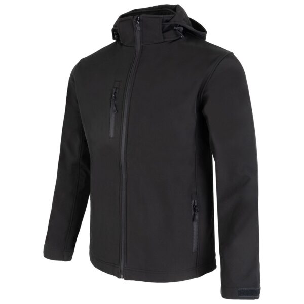 Kurtka softshell odpinany kaptur z własnym nadrukiem – czarny Kurtka softshell odpinany kaptur z własnym nadrukiem – czarny