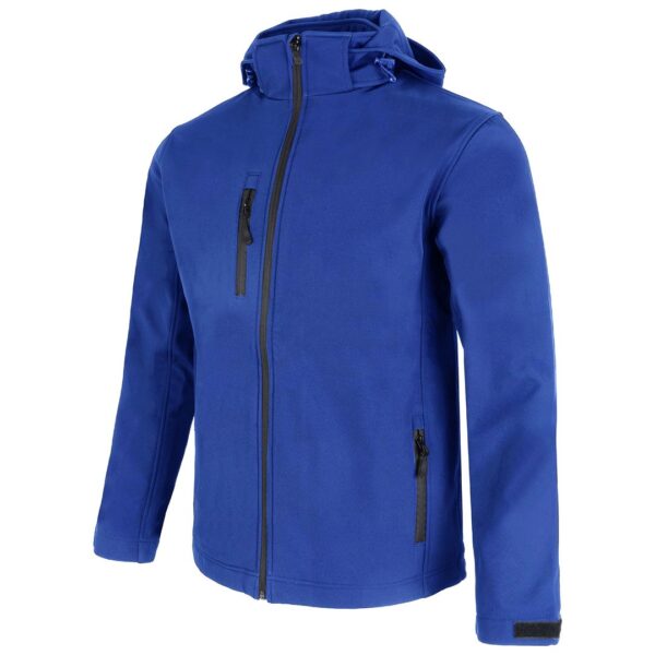 Kurtka softshell odpinany kaptur z własnym nadrukiem – niebieski Kurtka softshell odpinany kaptur z własnym nadrukiem – niebieski