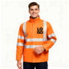 Kurtka softshell ostrzegawcza z nadrukiem Kurtka softshell ostrzegawcza z nadrukiem