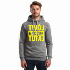 Bluza damska z kapturem kangurka z własnym nadrukiem Bluza damska z kapturem kangurka z własnym nadrukiem