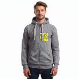 Bluza rozpinana kaptur kryty zamek z własnym nadrukiem Bluza rozpinana kaptur kryty zamek z własnym nadrukiem