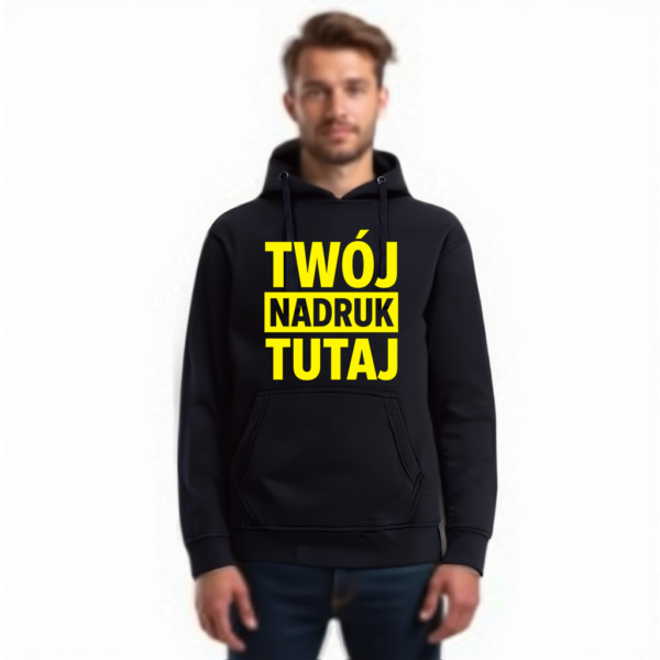 Bluza z kapturem lżejsza z własnym nadrukiem Bluza z kapturem lżejsza z własnym nadrukiem