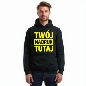 Bluza z kapturem oversize gruba z własnym nadrukiem Bluza z kapturem oversize gruba z własnym nadrukiem