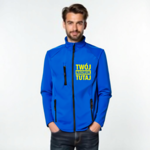 Kurtka softshell na wiatr i deszcz z własnym nadrukiem Kurtka softshell na wiatr i deszcz z własnym nadrukiem